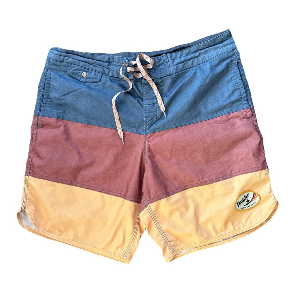 Howler Brothers Buchannon Boardshorts Men 34 Blue Red Yellow Swim Surf